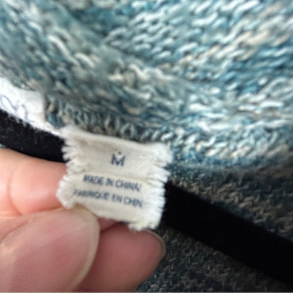 Field Flower Cowl Neck Cotton Blend Knit Tunic Sweater Medium Green - Picture 9 of 12